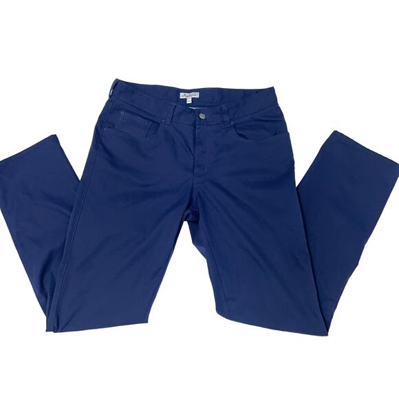 Peter Millar Navy Blue Pants 32/34 eb66 Performance Five-Pocket Pant - Picture 1 of 12